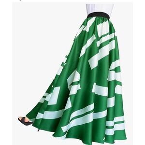 Afibi Women Chiffon Mopping Floor Length High Waist Maxi Skirt Size Small